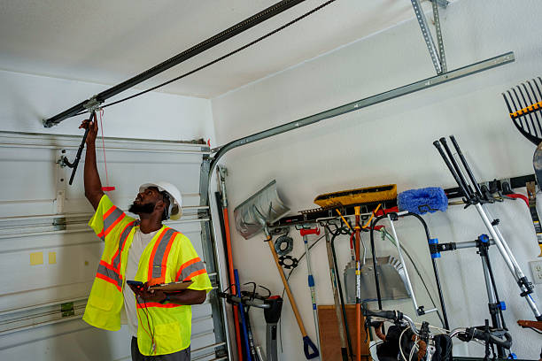 Professional Garage Door Panel Replacement technician working in Polk County County, TX